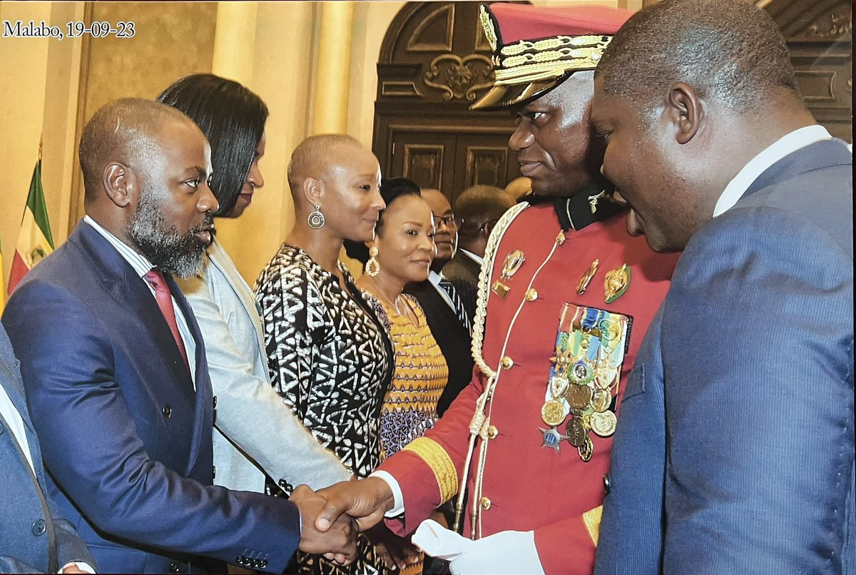 Dándole la bienvenida a S.E. Oligui Nguema en su primera visita a Guinea Ecuatorial como Presidente de Gabón