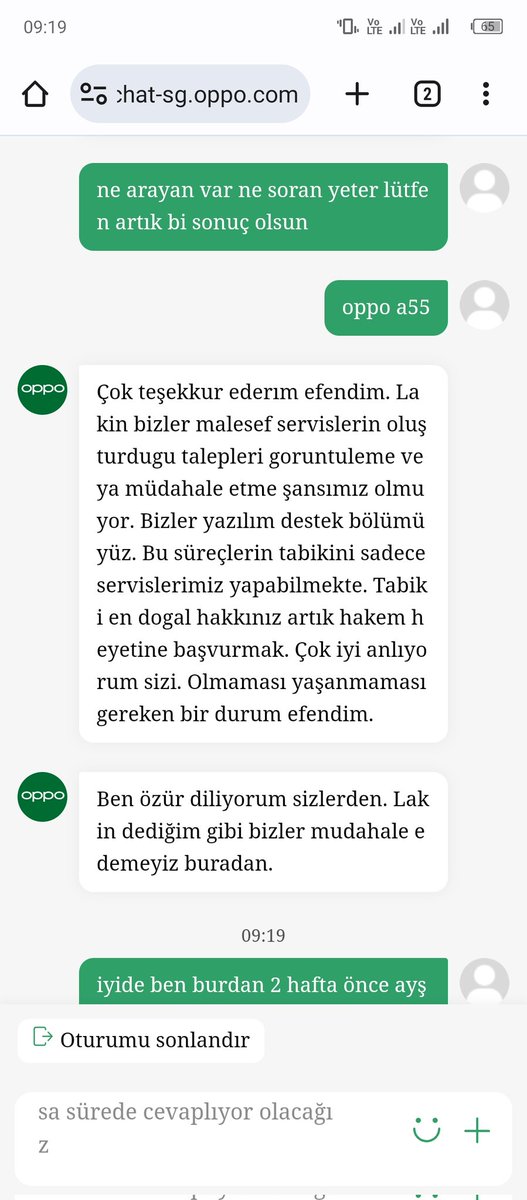 OPPO SERVİSİ BENİM MAYIS AYINDAN BERİ MADURİYETİMİ GİDERMİYIR CİHAZIM AYNI ARIZADAN 6 KERE SERVİSE GİTTİ 4 KERE EKRAN 1 KERE ANA KART DEĞİŞTİ HALEN NE DEĞİŞİM BE ÜCRET İADESİ NEDE ARIZA GİDERİLMESİ OLDU ÇOK MAĞDURUM HİÇ BİR OPPO YETKİLİSİ İLGİLENMİYOR