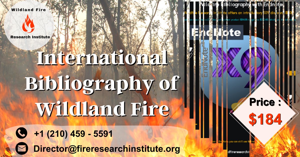 ABWebTech's tweet image. International Bibliography of Wildland Fire you can search for the wildfire database from our website. We have some free books section which you can download from our site
Contact: +1 (210) 459-5591
Buy now: wifri.org/product/intern…
#wildlandfire #wildlandfirefighter #Ecology