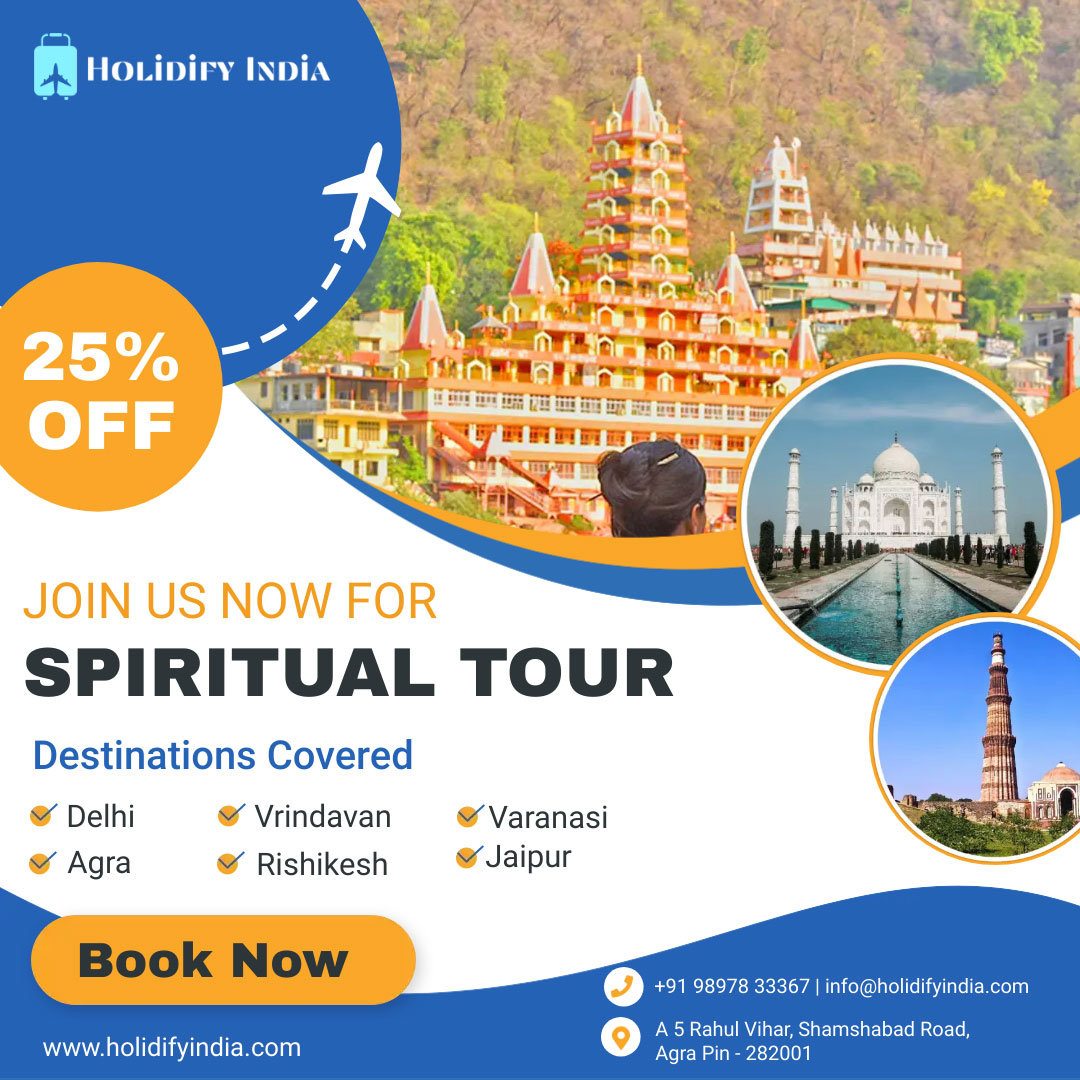HolidifyIndia's tweet photo. Embark on a transformative Spiritual Journey 🙏✨ Discover inner peace and enlightenment. Join us today! Book now! 91 98978 33367 #SpiritualTour #InnerPeace #MeditationRetreat #SacredJourney #Mindfulness #SpiritualAwakening #Enlightenment #SoulSearching #TravelWell #USAtoEurope https://t.co/wHcWgJKIxt