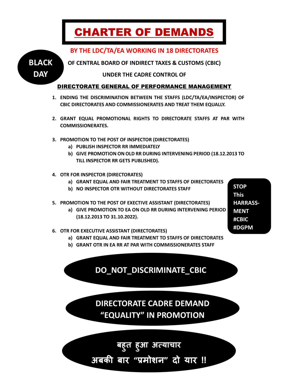 DemandforTAtoEA's tweet photo. सुन लो पुकार!!!
@cbic_india 
#CBIC_Against_Directorates
#CBIC_Against_Promotion @FinMinIndia @nsitharamanoffc @narendramodi
@PMOIndia https://t.co/4kx35q41vV