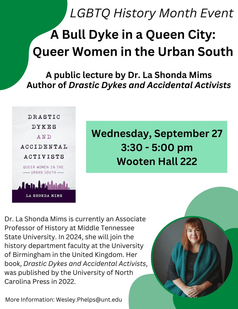 Just in time to welcome #lgbtqhistorymonth. I'm headed to @UNTsocial, with special thanks to @WesleyPhelps20 @UNC_Press