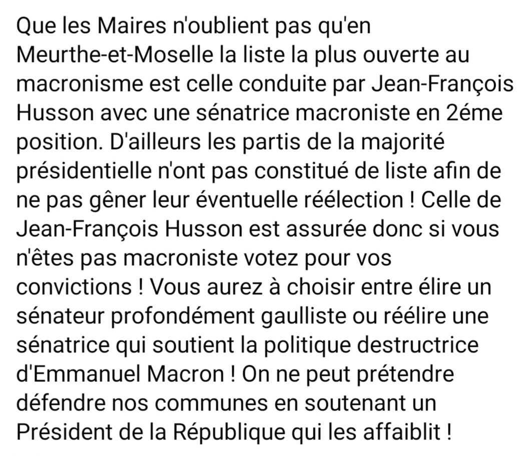 #senatoriales #gaullistes #gaullisme #MeurtheetMoselle #Macronie