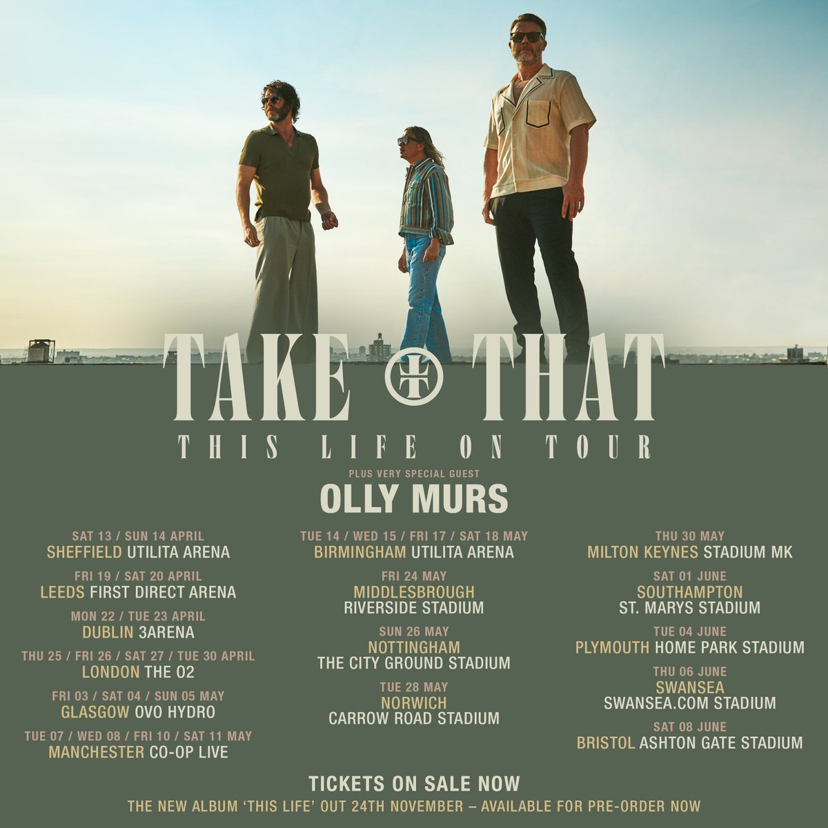 Today this could be the greatest day of our lives 🤩 wow I’ve had this secret for some time but next year I’m on the road with these legends TAKE THAT! What a tour this is going to be! Tickets go on sale NEXT FRIDAY 29th SEPTEMBER! tix.to/TakeThat gunna be a special!! 🙌🏻