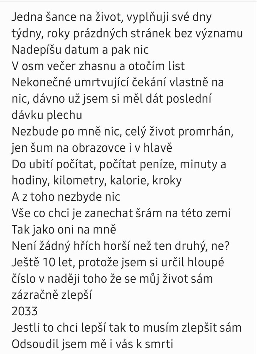 Něco co jsem napsal dnes hned po probuzení