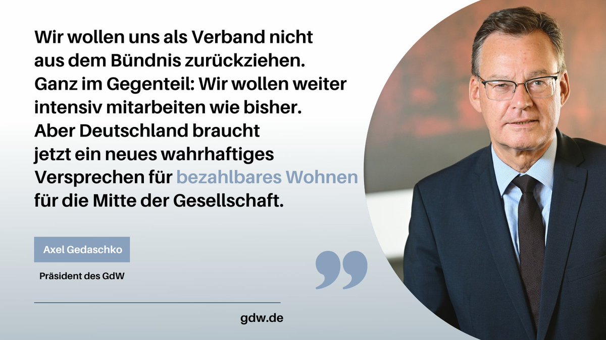 #GdW und @hausundgrund_de werden an dem – in erster Linie öffentlichkeitswirksamen – #Wohngipfel von Bundeskanzler Olaf #Scholz am Montag angesichts der dramatischen #Baukrise und dem Mangel an ernstzunehmenden politischen Maßnahmen nicht teilnehmen.

bit.ly/462bA3B