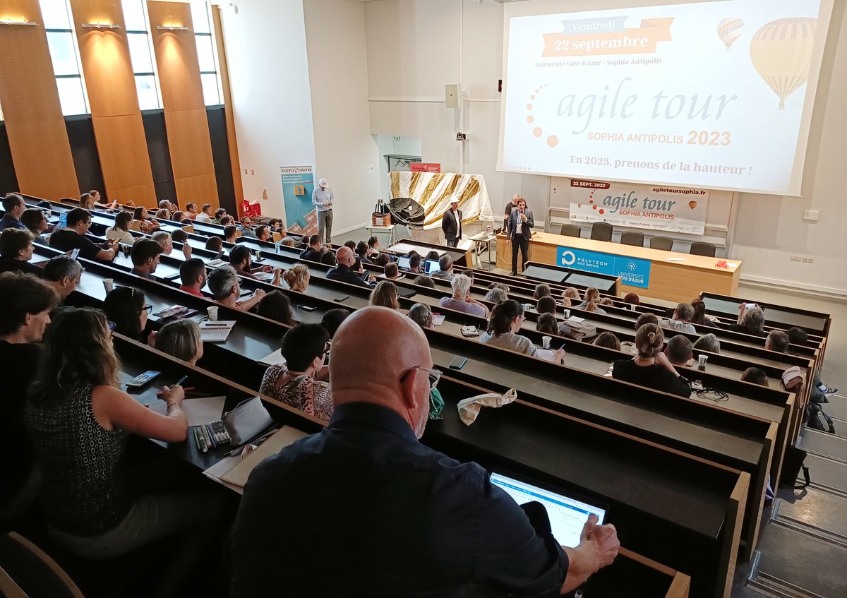 Ouverture de l'#AgileTourSophia, 13 ème édition ! Merci à <a href="/PolytechNSophia/">Polytech Nice Sophia</a> <a href="/Univ_CotedAzur/">Université Côte d'Azur</a> de nous accueillir, aux sponsors et partenaires <a href="/sophiasopra/">Sopra Steria Sophia</a> <a href="/SofteamGroup/">Softeam</a> <a href="/Meritis/">Meritis</a> et <a href="/OsanWe_Fr/">OsanWe</a> <a href="/TelecomValley/">Telecom Valley</a> <a href="/CASAOfficiel/">CASA - Officiel</a> <a href="/CACPLOfficiel/">Agglo Cannes Lérins</a> <a href="/antibes_jlp/">Antibes JLP</a> <a href="/VilledeBiot/">Ville de Biot</a> de nous accompagner !