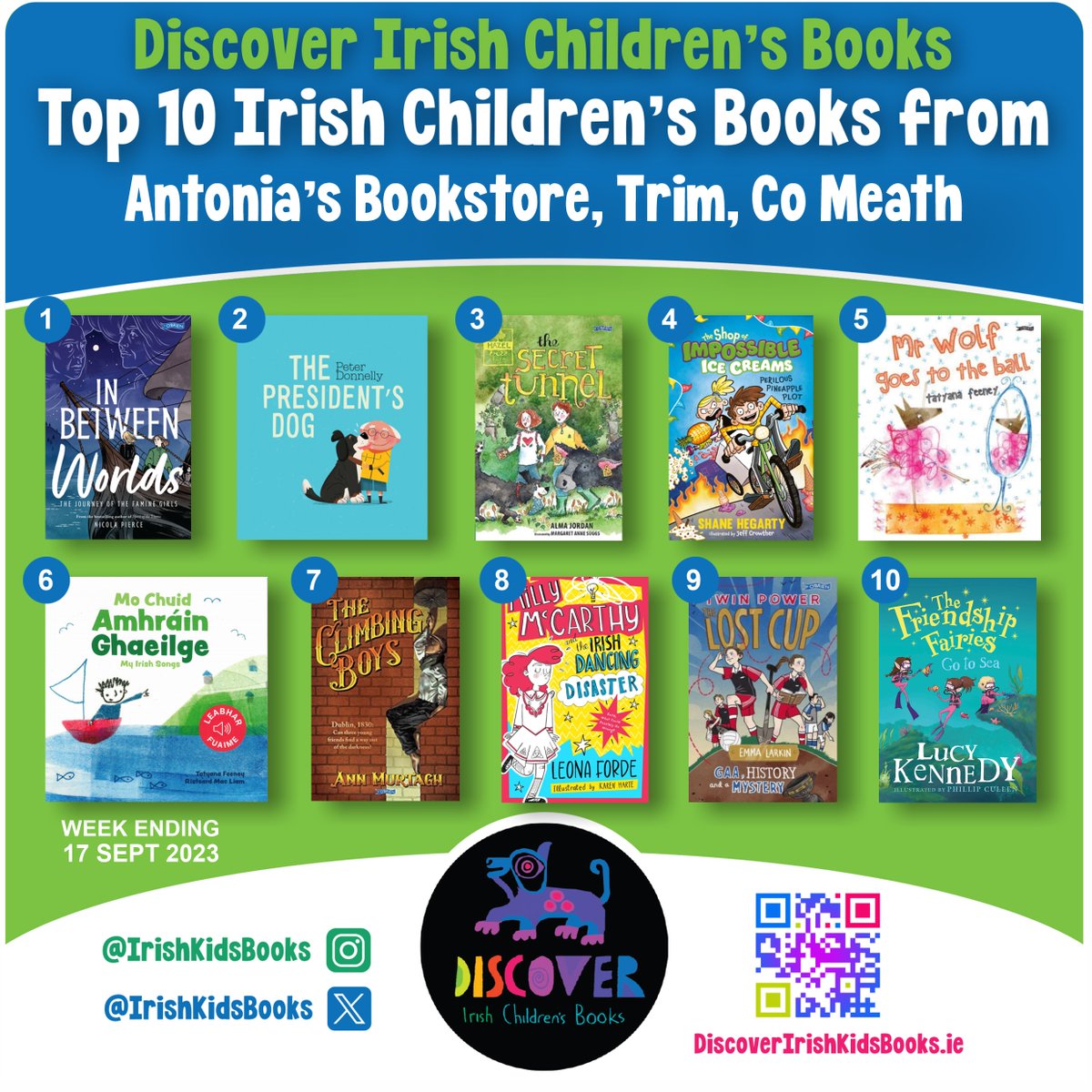 IrishKidsBooks's tweet photo. This week's TOP 10 IRISH CHILDREN'S BOOKS is from @AntoniasBooks
What a brilliant range of Irish children's books, from board books, to picturebooks, early chapter books, and novels for older readers. We 💚it.
#DiscoverIrishKidsBooks https://t.co/ix03tcbtF3