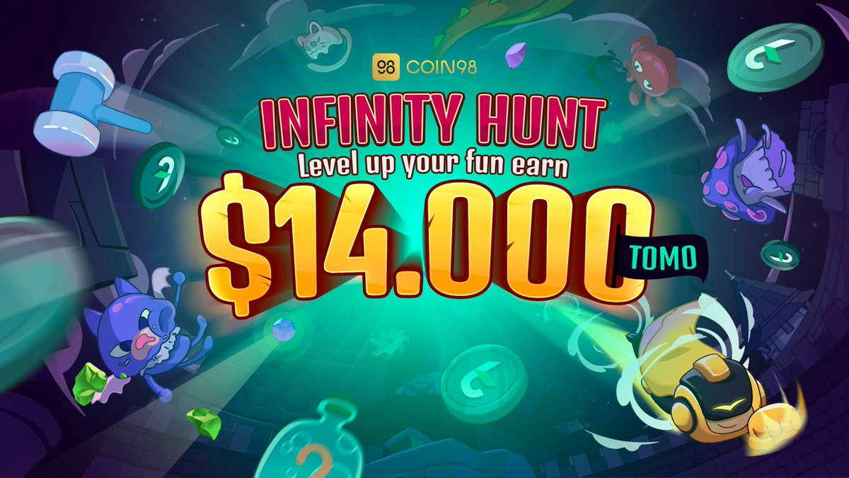 HUGE Rewards Alert! 🔔

Coin98 Super App's Game Portal is here to elevate your fun to the next level. To mark this exciting launch, we're bringing you the Coin98 Infinity Hunt event with rewards up to💲1️⃣4️⃣,0️⃣0️⃣0️⃣!

Join us on this INFINITY journey by playing and winning 🚀🎉 For
