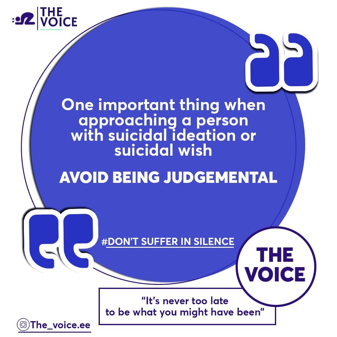 Do not judge someone's condition rather help him or her when the help is needed.👊🏻👊🏻👊🏻 Be The Voice, Be the Change

#TheVoice
#NoHealthWithoutMentalHealth