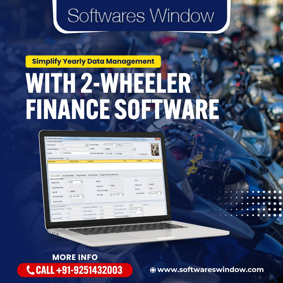 Now, you can simplify your financial management with our 2-Wheeler Finance Software.

For more information, call us at 092514 32003.
-
-
#TwoWheelerFinance #Ewaiter #ItCompany #SoftwaresWindow #RestaurantManagementSoftware #HotelManagementSoftware #UdaipurRajasthan