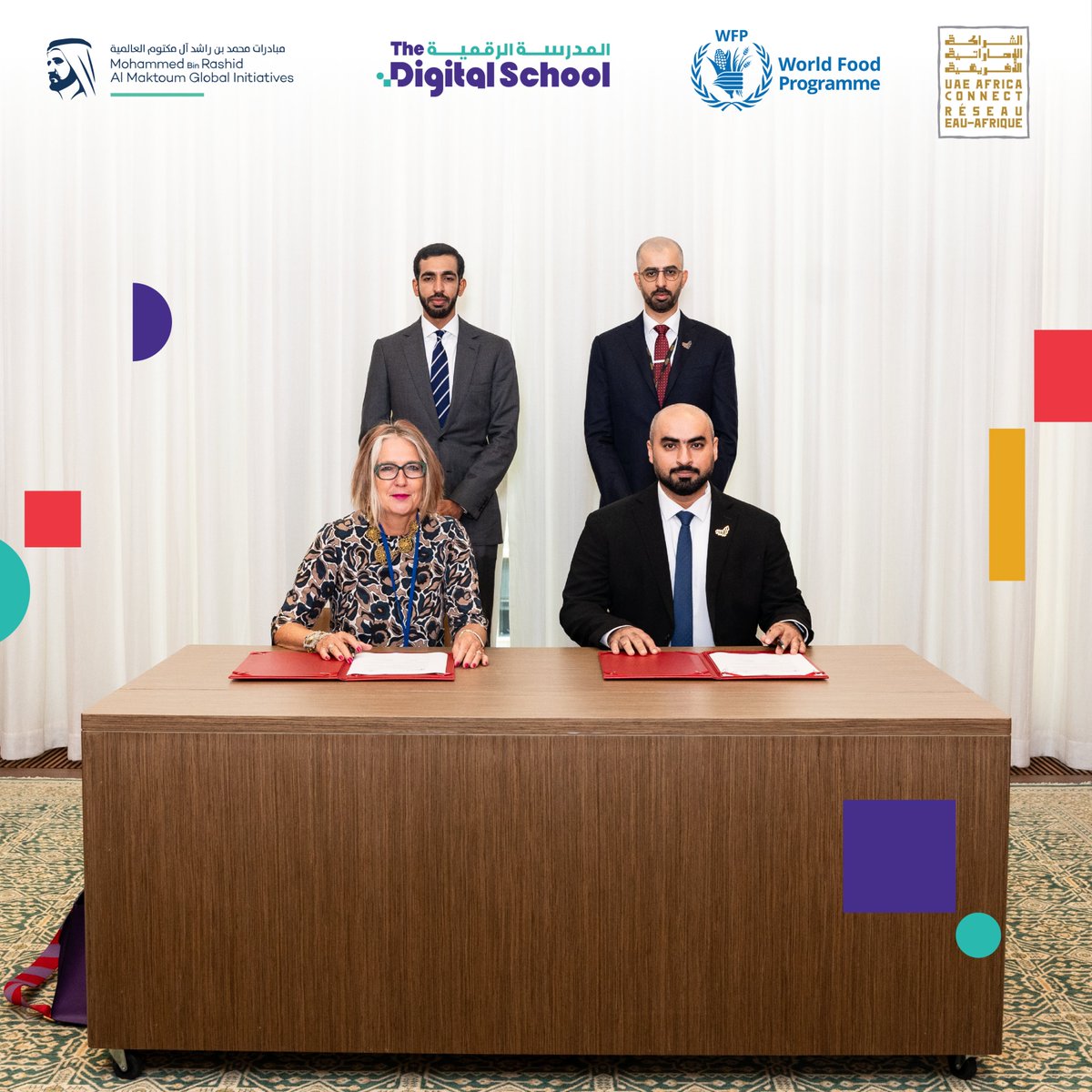 TDSforAll's tweet image. HE Sheikh Shakhboot bin Nahyan Al Nahyan and HE Omar Sultan Al Olama witnessed the signing of a landmark MoU today between The Digital School and The World Food Program. 

#TheDigitalSchool
#TDS
#WorldFoodProgram
#WFP
@UAEAfricaConnect
#Education
#Partnership
#Africa
#UAE