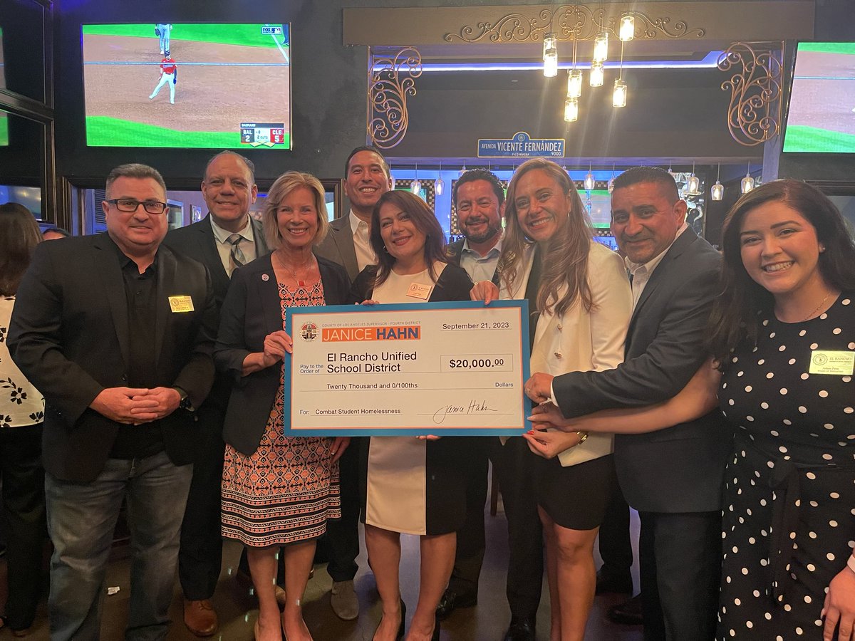 Great surprise, El Rancho Unified gets $20,000.00 from Janice Hahn’s office for student support.