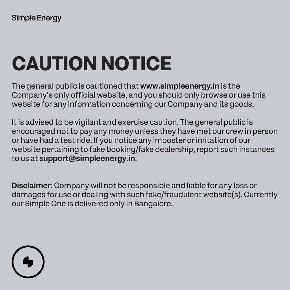 Simpleenergy issues this caution notice for potentially fraudulent website - always verify before sharing personal information or making transactions!