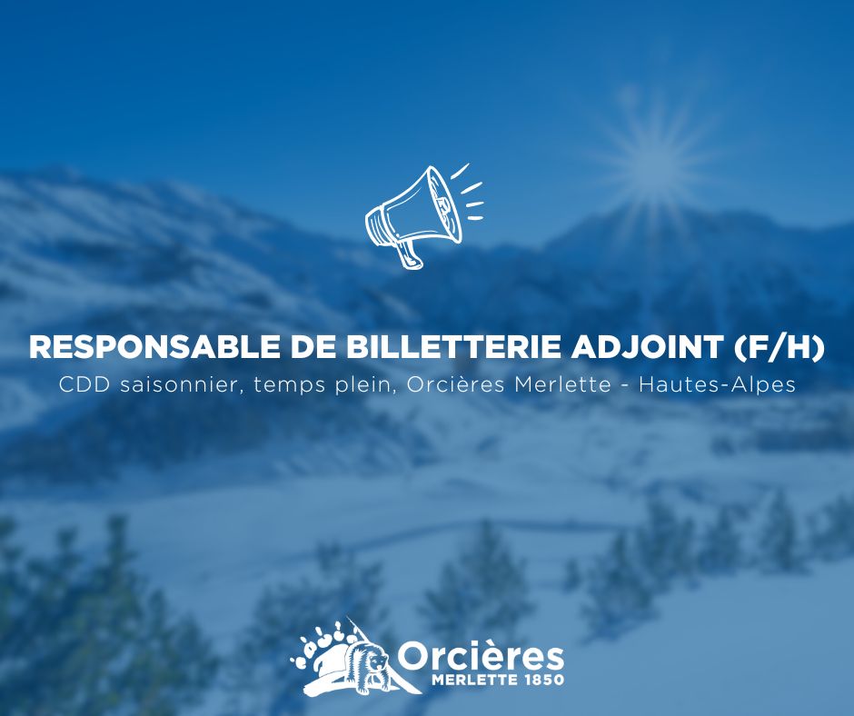 📣 JOB ALERT : RESPONSABLE DE BILLETTERIE ADJOINT (F/H) Rejoignez la Team vente pour un projet durable & une nouvelle aventure dans notre station de ski à #Orcieres ! 🗻 👉 Fiche de poste : swll.to/mjGHE Pour candidater : contact.resort@orcieres.com #alpes #hautesalpes