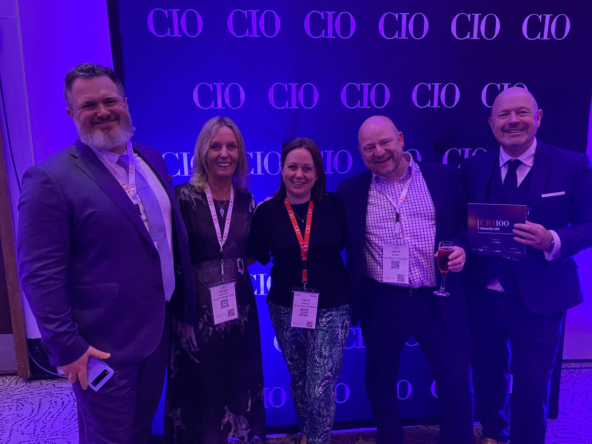 OliverJason75's tweet photo. An absolute pleasure to catch up with so many great friends and peers at CIO Summit and CIO100 yesterday. Very proud to see HE being represented so ably in the UK's Top 100 CIOs with @traceyjessup #NickGilbert @bramwell_mark #jacquiLupinski all gaining recognition. Well done! https://t.co/zzDiS3FTD6