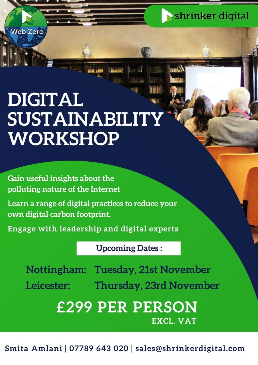 Shrinker Digital (@shrinker13) on Twitter photo <a href="/Shrinker13/">Shrinker Digital</a> are equally proud and delighted to offer this unique workshop designed to empower people and business to understand and reduce CO2 emissions caused by daily online/digital activities. Email : sales@shrinkerdigital.com. Max. 30 attendees. #leicester #nottingham <a href="/Shrinker13/">Shrinker Digital</a> are equally proud and delighted to offer this unique workshop designed to empower people and business to understand and reduce CO2 emissions caused by daily online/digital activities. Email : sales@shrinkerdigital.com. Max. 30 attendees. #leicester #nottingham