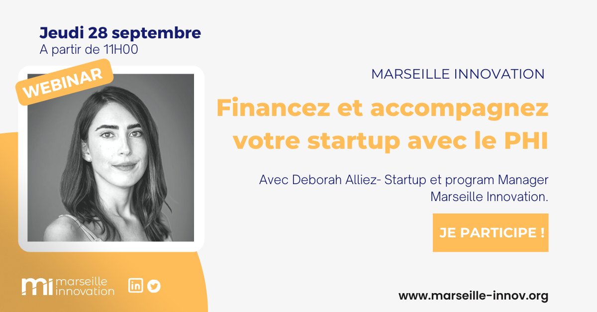 ☕️𝗘𝘃𝗲𝗻𝘁 - La semaine prochaine <a href="/deborah_alz/">Deborah Alliez 🐝</a> animera un webinar sur notre prêt d'honneur !

💶45 K€ pour vous aidez à #augmenter vos fonds propres, #accélérer &amp; #structurer votre #projet ! 

🖐️Vous voulez en savoir + sur le PHI ?
On fonce s'inscrire !
marseille-innov.org/webinar-financ…
