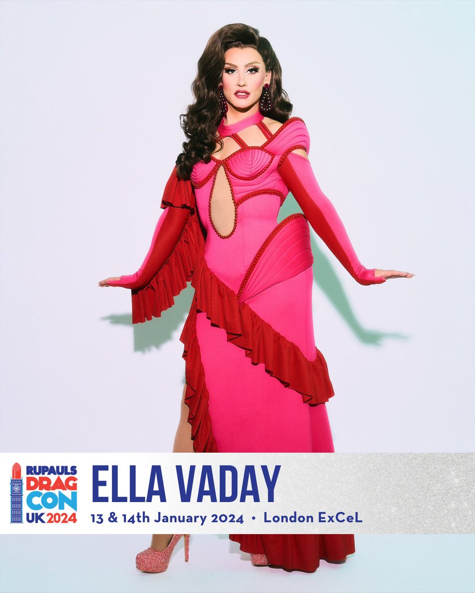 You’re about to have one ELLA VADAY! 🌟 #DragRaceUK Series 3 super queen #EllaVaday is coming to #DragCon UK 2024!

🎟 Tickets on sale NOW at rupaulsdragcon.com
🗓 13 & 14 January 2024
📍 @excellondon