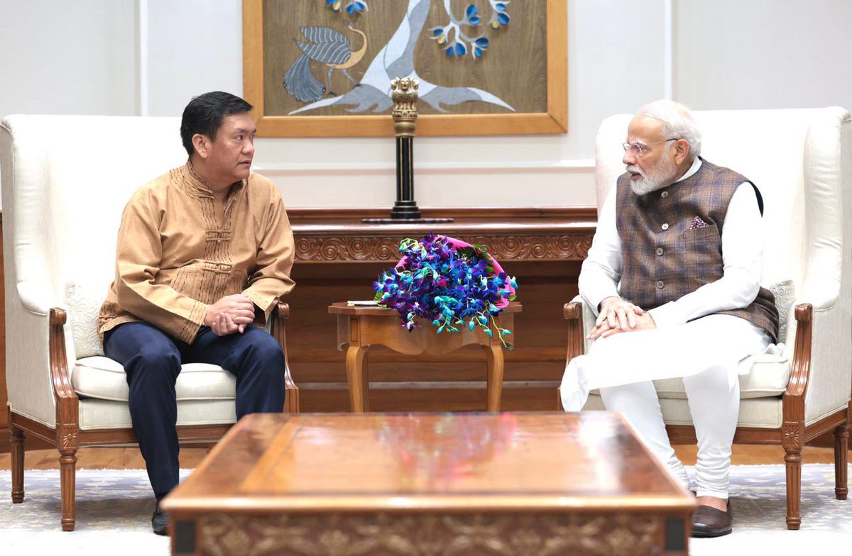 PemaKhanduBJP's tweet photo. An honour indeed to meet Hon'ble PM Shri @narendramodi Ji today. I congratulated him for the historic passage of Nari Shakti Vandan Adhiniyam in both the Houses of Parliament, making reservation for women in Lok Sabha and State Assemblies a reality.

With this landmark transformative reform, now women will have representation in the highest decision-making bodies in greater numbers. I am truly indebted to Hon’ble PM for his bold move towards #WomenEmpowerment. 

Also had an enriching discussion with Hon'ble Pradhan Mantri Ji on various development matters of #ArunachalPradesh.

Blessed to have his margdarshan and am humbled by his love and affection for the people of our State. 🙏