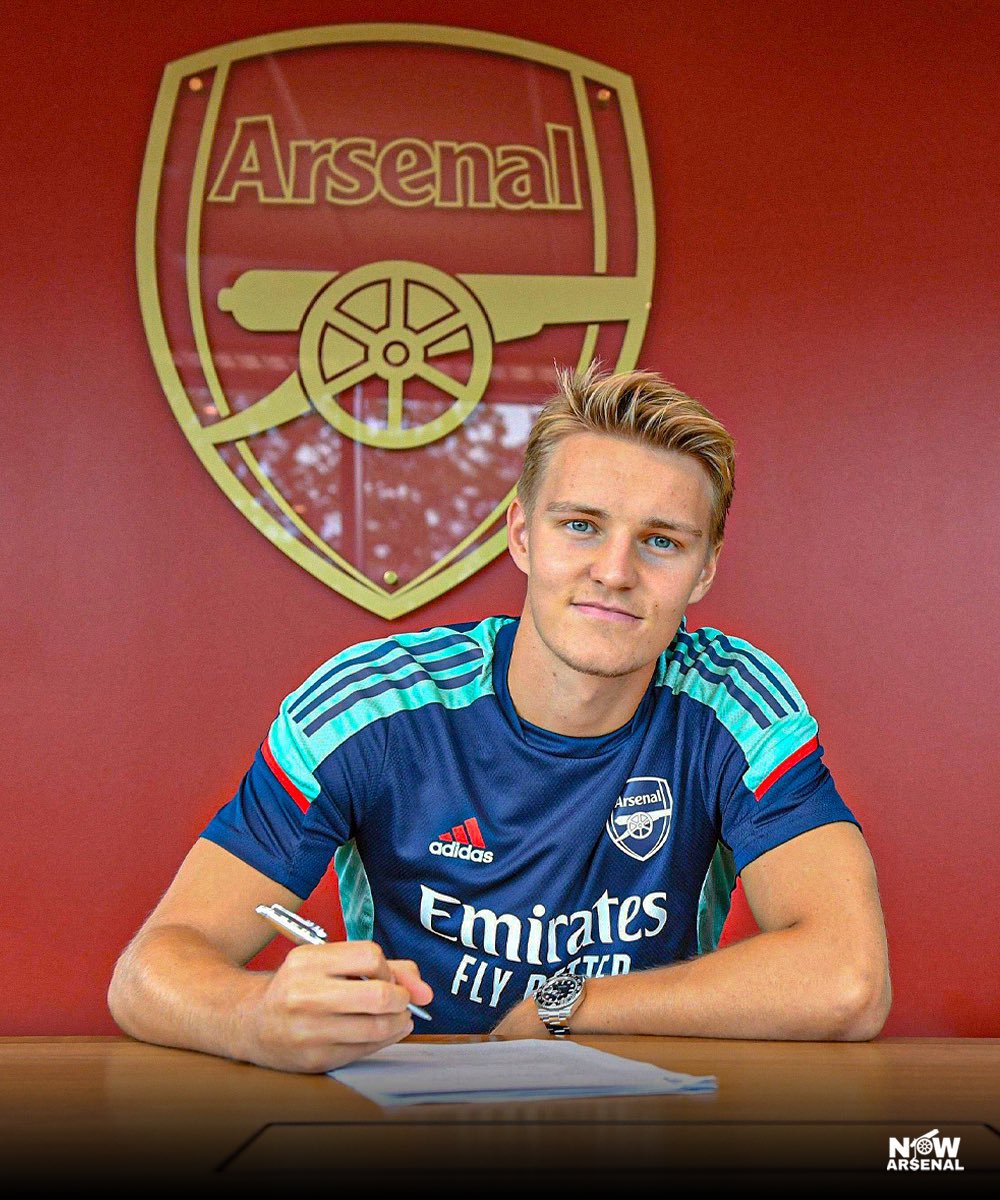 now_arsenaI's tweet photo. 🚨Martin Ødegaard becomes Arsenal’s highest earner after signing a new five-year contract this week. https://t.co/dTpM5wqdhG
