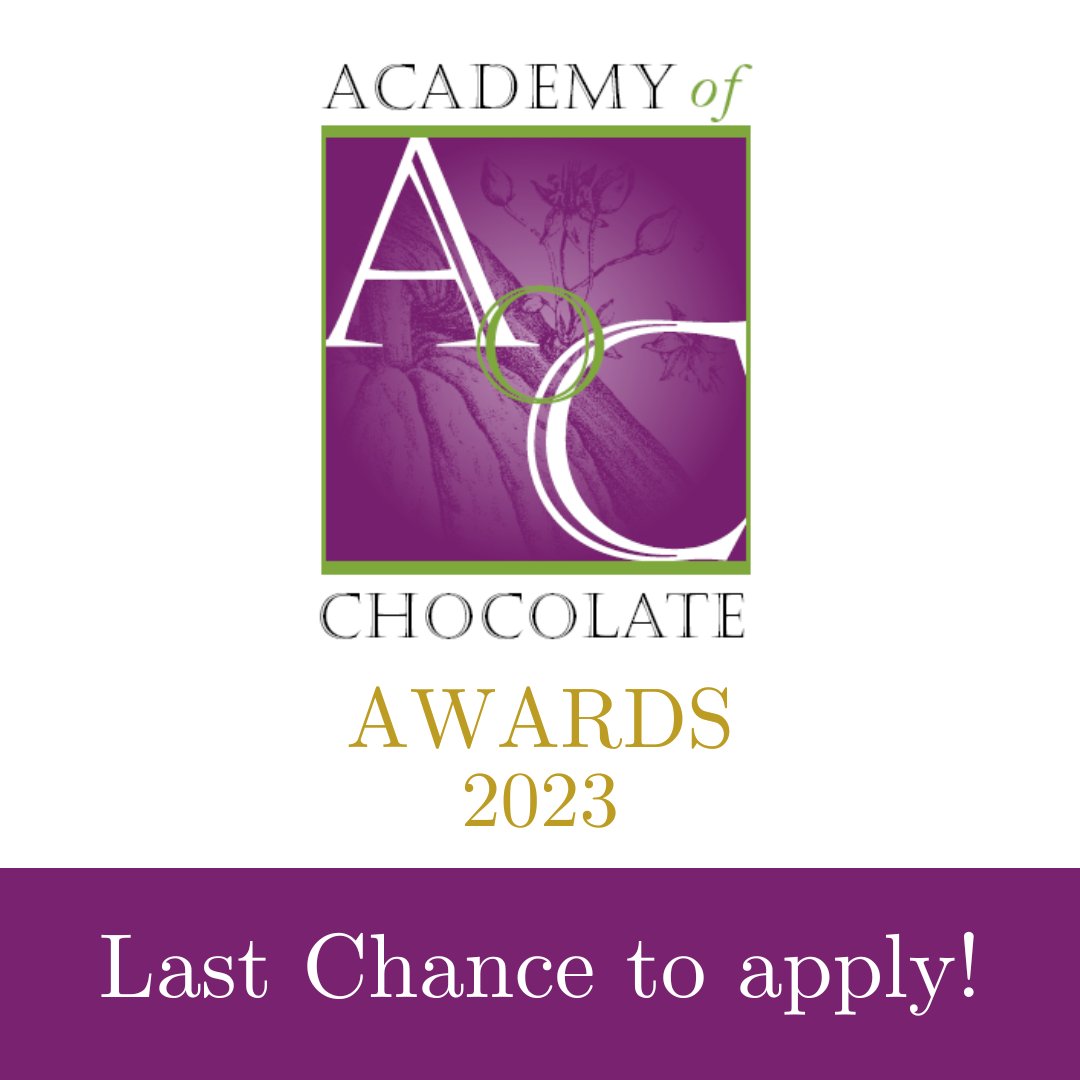 🍫Just 1 week to go!  This is your reminder to enter all chocolate bars for the AOC awards by next Friday, 29th September 2023.

academyofchocolate.org.uk/how-to-enter/
#academyofchocolate
#chocolate
#chocolatier
#chocolatiers
#awardwinningchocolate
#finechocolate
#smallbatchchocolate
#cacao