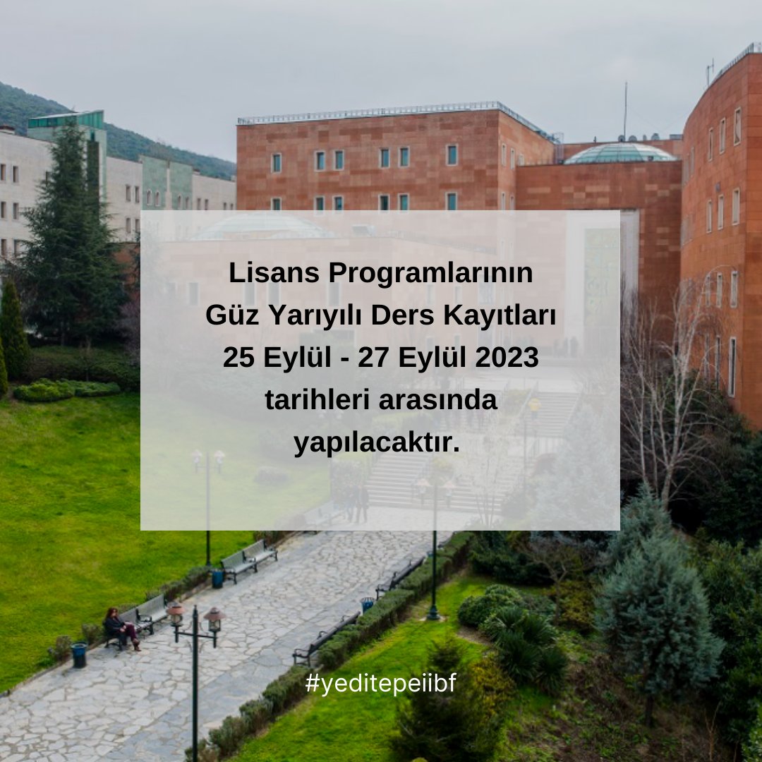 yeditepeiibf's tweet photo. Tüm öğrencilerimize başarılı bir dönem dileriz. 😊📚

We wish all our students a successful term.

@yeditepeuniversitesi @yeditepeiibf 
#yeditepeuniversitesi #yeditepeiibf https://t.co/u7Fi9QAJYK