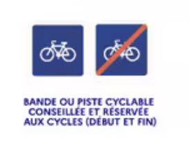 Je ne sais pas si vous le saviez, moi non. Les cyclistes ne sont pas obligés de rouler sur la piste cyclable, c'est juste conseillé. C'est uniquement lorsqu'il y a un panneau rond bleu (photo) que c'est obligatoire. Merci à ma collègue <a href="/ArmelBalogog/">Armêl Balogog</a> pour l'info.
