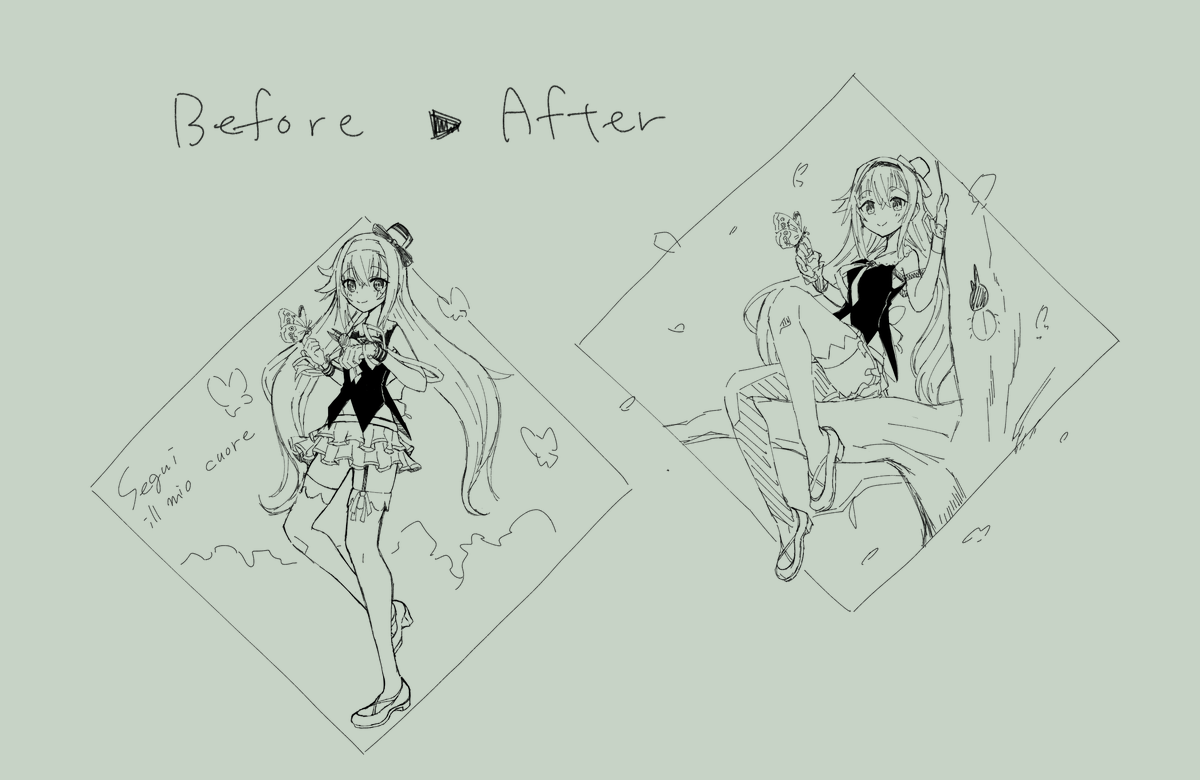 序盤に描きあげるつもりだったけどずっとポーズきまらなかったのがようやくいい感じになりそうなので近々完成させます 