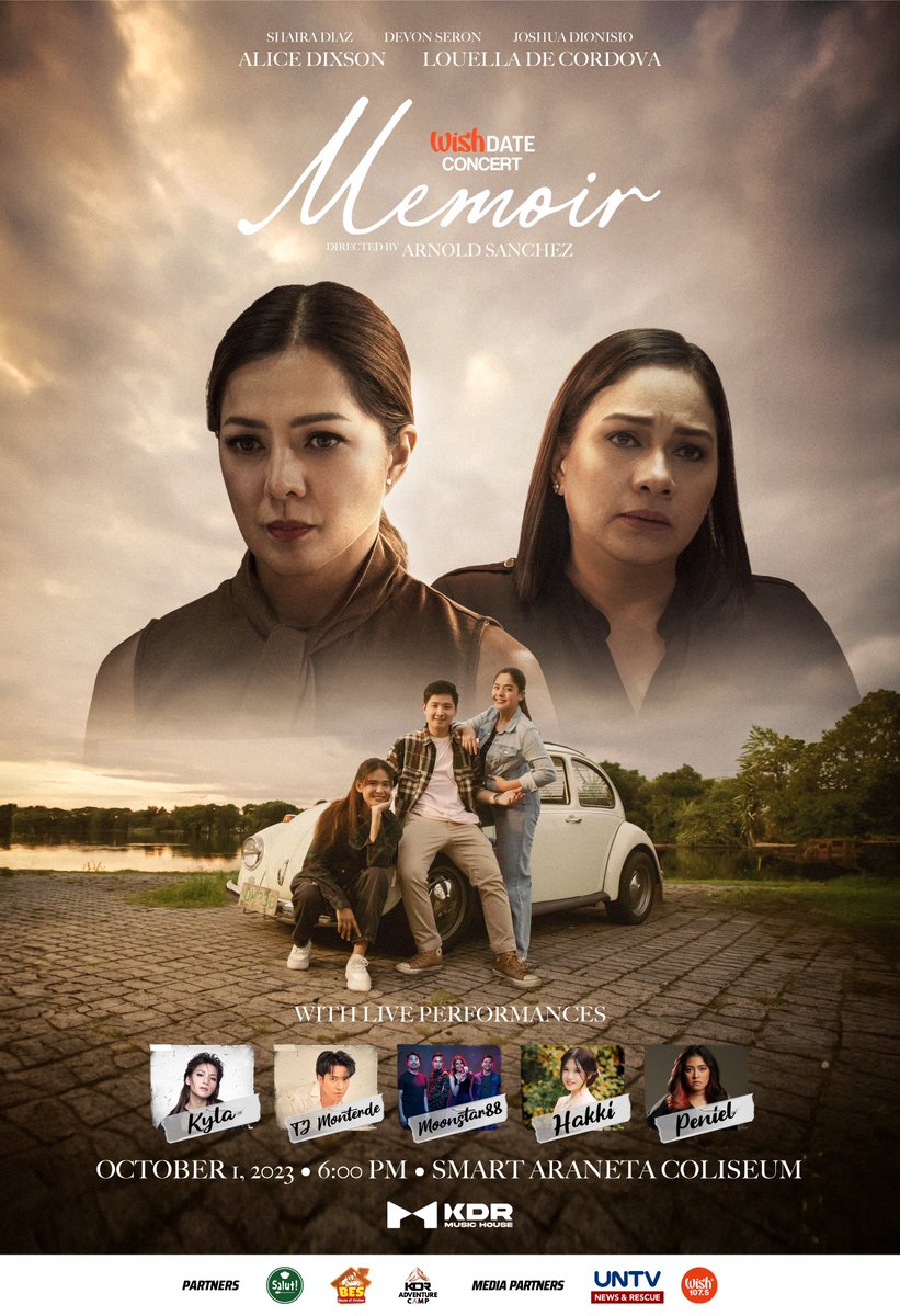 KDRMusicHouse's tweet photo. Could anyone forget about the one you love?

Witness a fusion of film, theatre and live performance on the #WishDateMemoir starring beauty queen-actress Alice Dixson, veteran actress Louella de Cordova with promising actors Shaira Diaz, Devon Seron and Joshua Dionisio. https://t.co/hJISYW5ABE