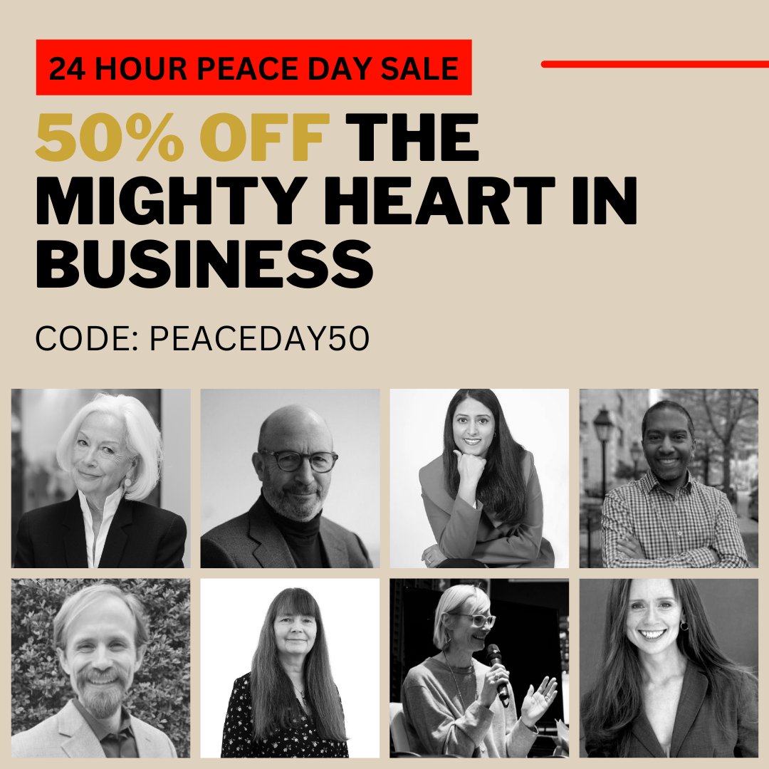 3 hours left 🚨 Claim your exclusive 50% discount on our flagship programme with the code PEACEDAY50 📷
thebusinessplanforpeace.org/the-mighty-hea…

Don't miss this opportunity to learn from our founder, <a href="/ScillaElworthy/">Scilla Elworthy</a> and more! Act fast, sale ends at 12pm (noon) BST.