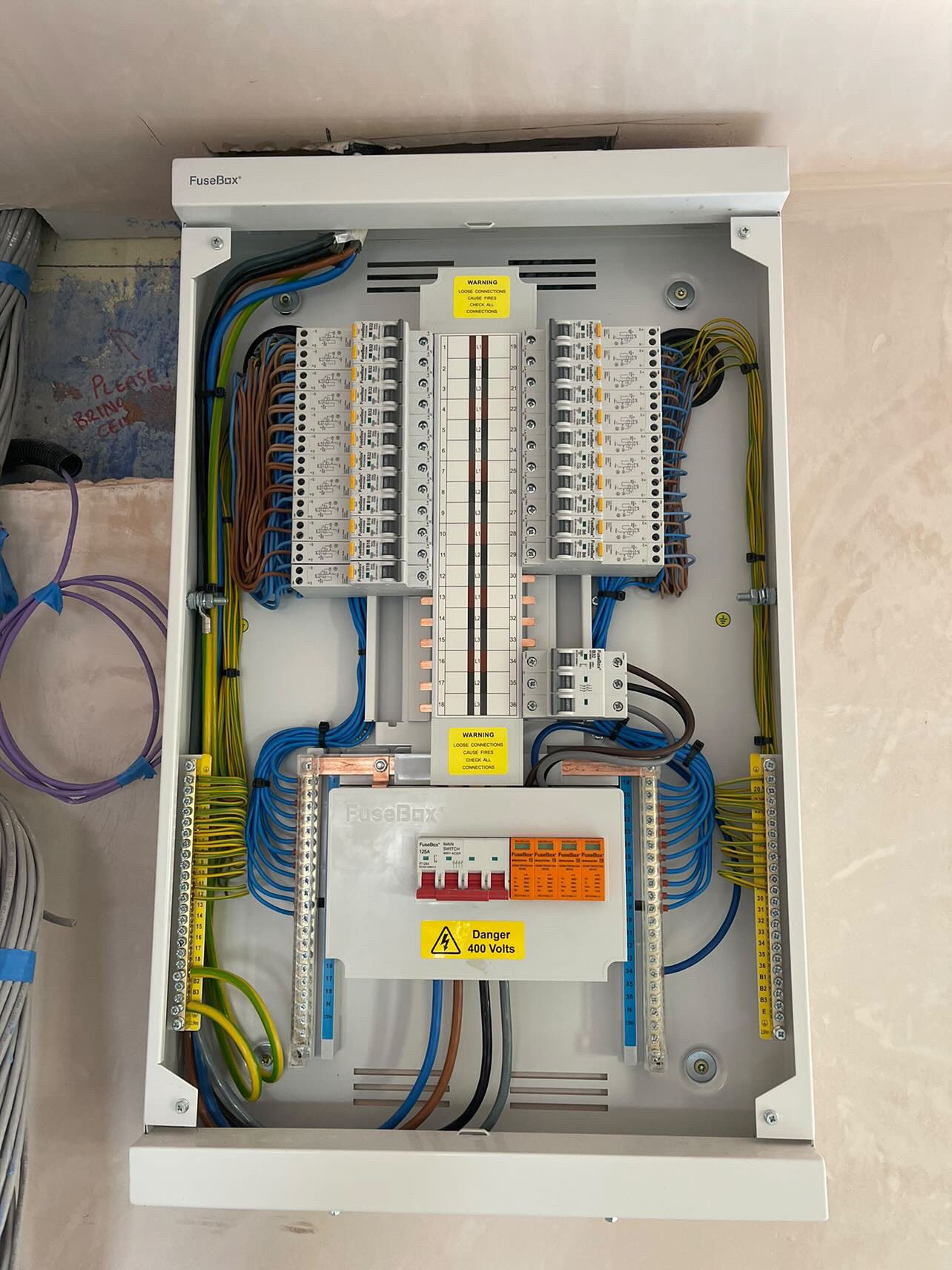 FuseBox TPN03FBX Way 125A Three Phase Board, 41 OFF