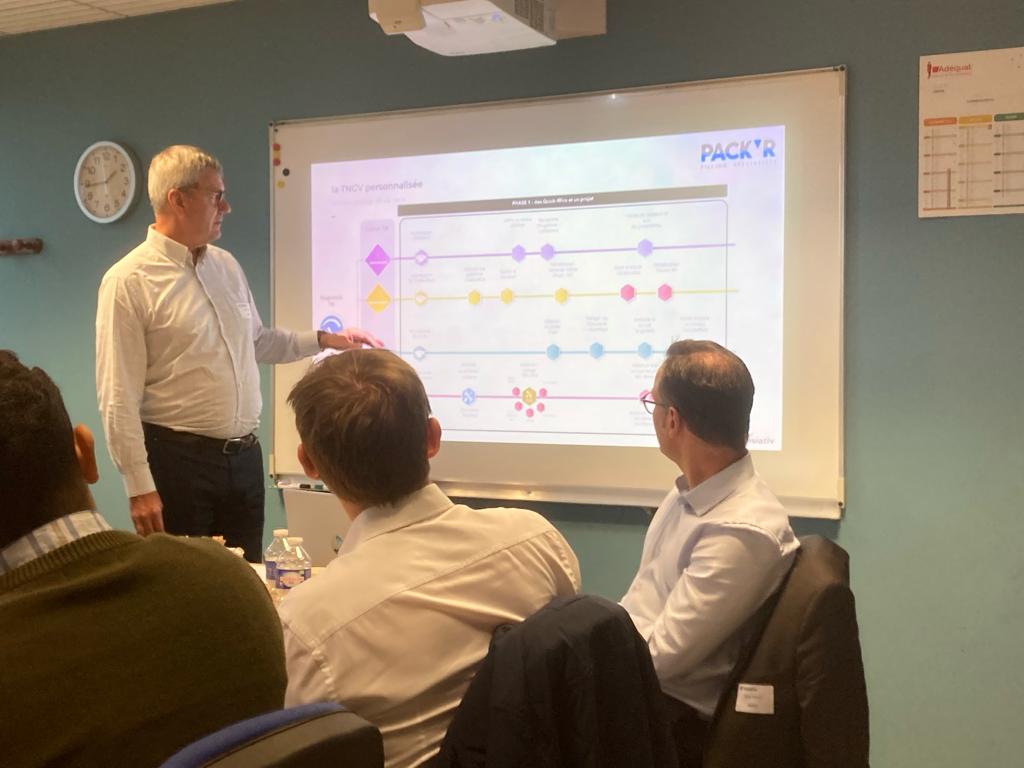 visiativ's tweet photo. Visiativ retrouvait ses clients pour une matinale à la découverte de Didier BESSARD, CEO de Pack'R, et écouter son témoignage autour de sa transformation digitale. 🤝
#sharingisgrowing, nous remercions chaleureusement Pack'R pour l'accueil et la richesse des échanges ! 🙏 https://t.co/qlH1sPFj7B