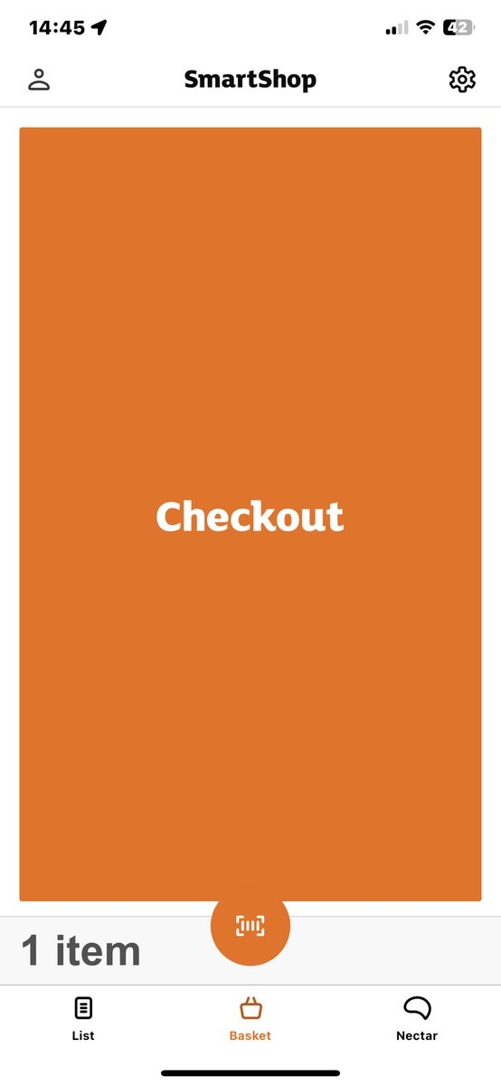 dmoriarty1's tweet photo. @sainsburys @sainsburys your SmartShop app has a devastating bug. After you scan your 1st item you get a “check out” button that covers the whole screen like this. When this happens you can’t see the item you have put in your basket and you can’t edit it. Please can this be fixed. https://t.co/DKBMjTEgtO