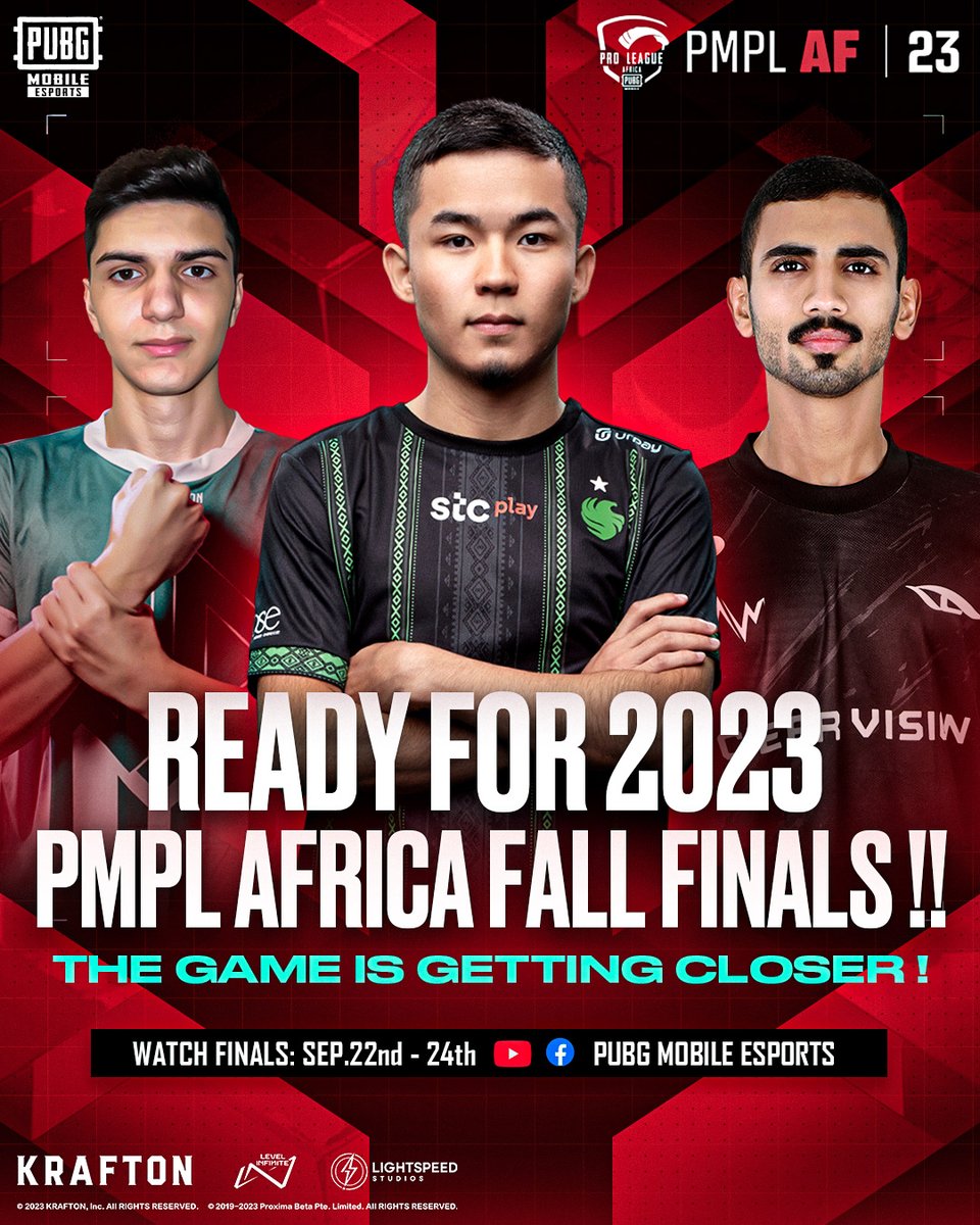 EsportsPUBGM's tweet photo. 👏2023 PMPL AFRICA FALL FINALS kick off today!
🏆Who will be the No.1? Shout out your ideal team in comments!
🔥Download PUBG MOBILE now: https://t.co/wQ82NEBjqh
#PUBGMOBILE #PUBGMESPORTS #PMPL #PMPLAFRICA https://t.co/NP57Rlt0U4