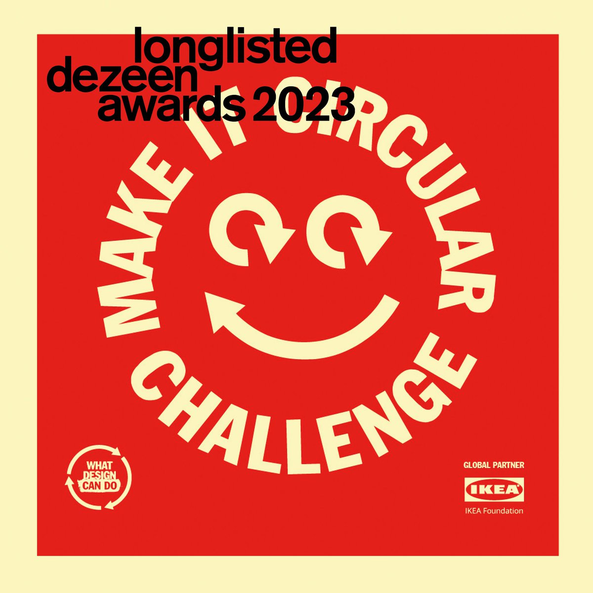 WhatDesignCanDo's tweet image. Proud to be nominated for this year&apos;s @dezeen awards!

Read more about how our campaign for the #MakeitCircularChallenge made it onto the longlist: bit.ly/464iOnO