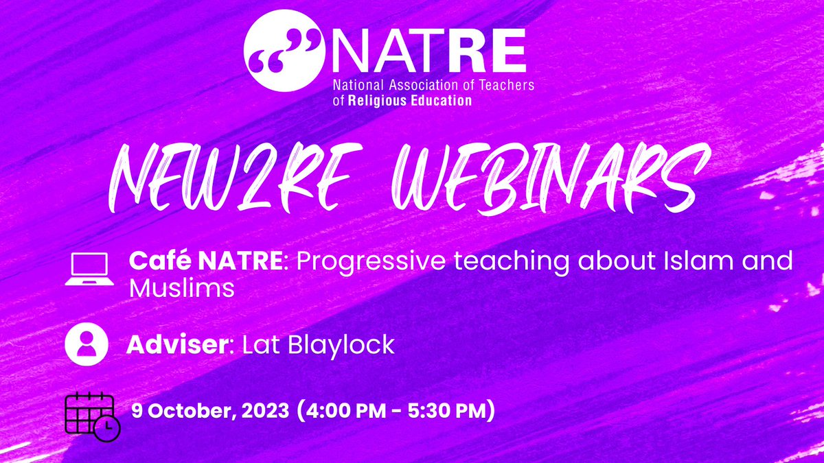 Are you an ECT or Teacher with other specialisms? Are you looking to enhance your skills and subject knowledge?

Join NATRE's free monthly webinars, learn from experts, enhance your teaching, and connect with other ECTs. Sign up and mark your calendar 👉bit.ly/3YKdSQx