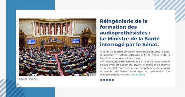 CNAudioprothese's tweet photo. Réingénierie de la formation des audioprothésistes : le Ministre de la Santé interrogé par le Sénat.

Lire la question parlementaire n° 08428 du 21 septembre 2023  👇
https://t.co/Pfuo72Oy6d
Lire le communiqué de presse du CNA 👇
https://t.co/FpFb6cEmXG https://t.co/D4EInko7hP