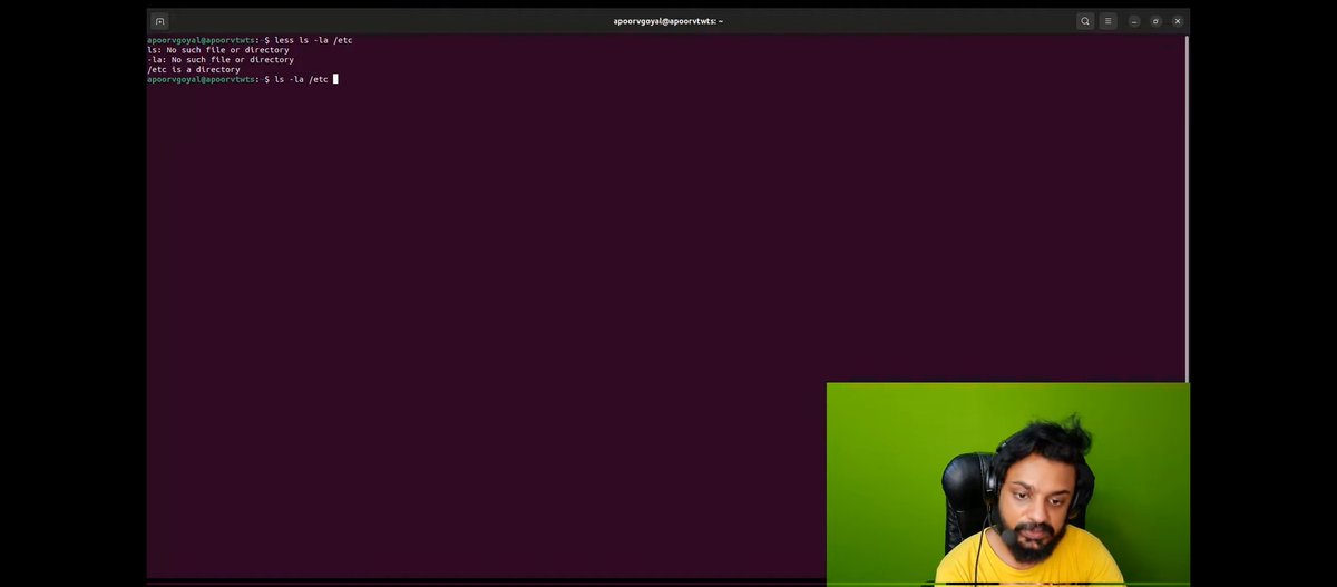 Shreyanshtwt's tweet photo. I completed Lecture 2 of Linux Masterclass from @apoorvtwts and learned a lot of new commands.
- stdout (Standard Output)
- stdin (Standard Input)
- How pwd Works?
- $PATH Environment Variable
- Everything In Linux Is A File, Even - - The Commands!
#LearningWithApoorv https://t.co/lfK3EKHFUz