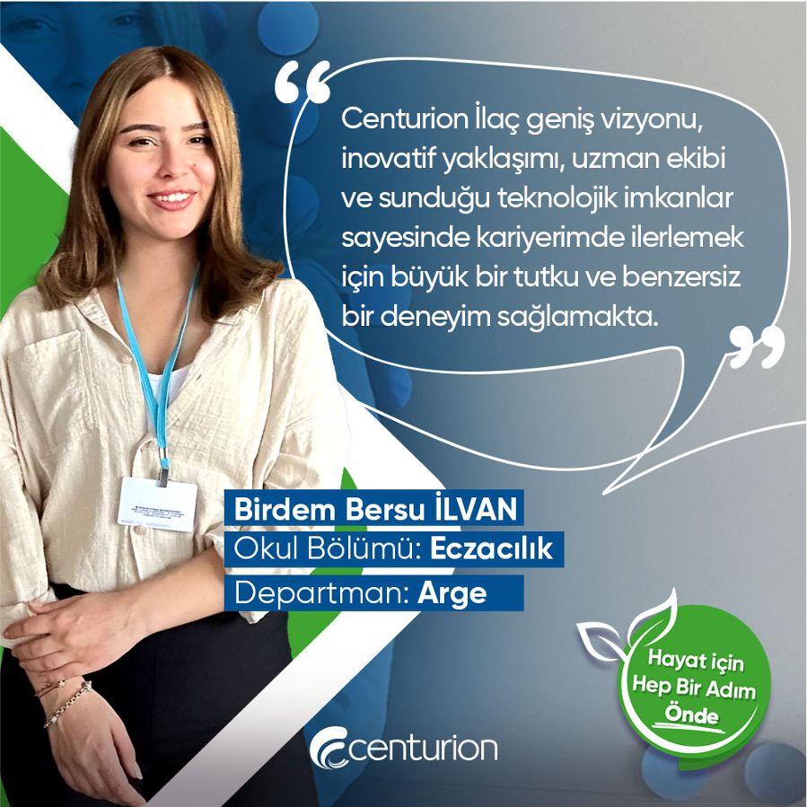 Büyük ailemize stajyer olarak katılan genç arkadaşlarımızla çalışmaktan çok keyif alıyoruz! Kariyerlerine 1 adım önde ilerlemeleri ve sağlam bir gelecek inşa ettikleri süreçlerinde kendilerine destek olmaktan mutluluk duyuyoruz.

#CenturionStajyerleri #CenturionPharma
