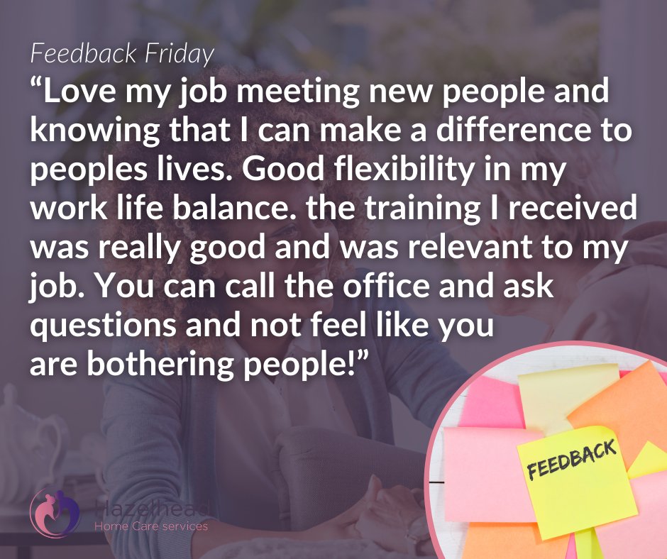 It's Feedback Friday!⭐ ⭐ ⭐ ⭐ ⭐ We have recently received lots of 5 star reviews on Indeed and this one really made the team smile. Let's spread some positivity this Friday - leave us a review indeedhi.re/46nj80i #TeamHazelhead