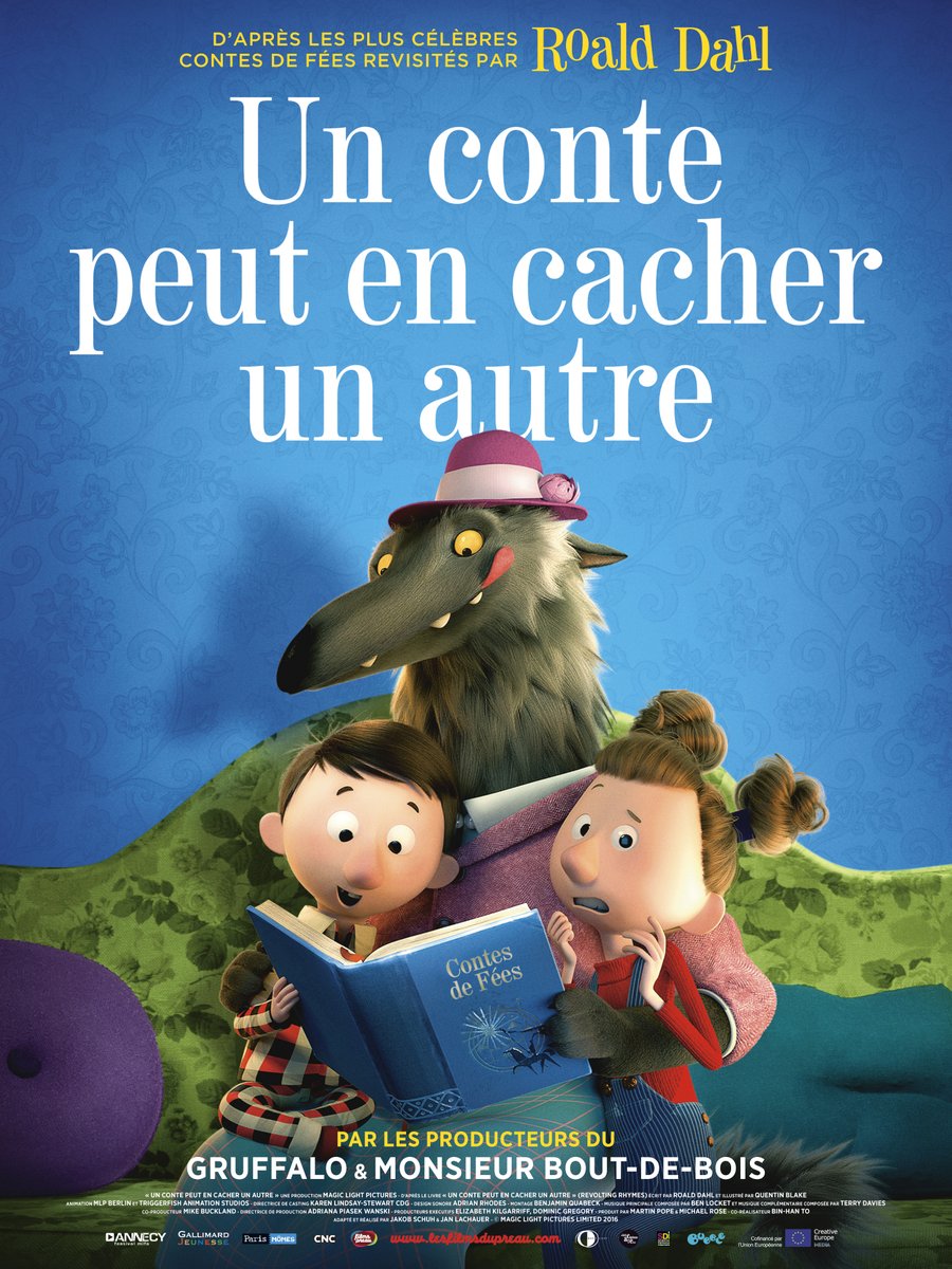 Quand le grand méchant loup vous raconte les véritables histoires des contes les plus célèbres, cela donne un film rempli de magie et d'humour, adapté d'un roman de Roald Dahl par Magic Light Pictures !

Un conte peut en cacher un autre, à partir de 6 ans 😄