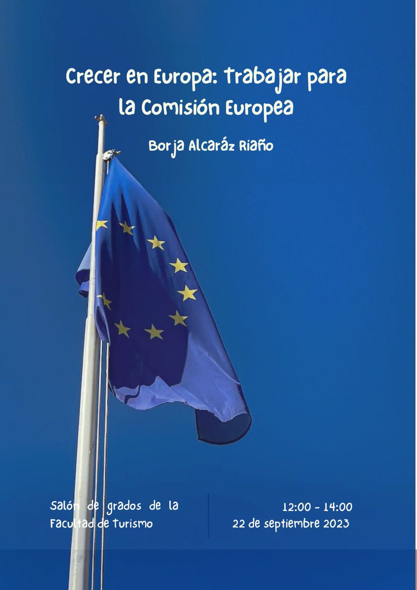 ¡Nos ponemos en marcha! Hoy <a href="/Borja_Alcaraz_/">Borja Alcaraz</a> presenta el club durante una charla sobre trabajar en la <a href="/ComisionEuropea/">Comisión Europea en España</a> 

Escuela Universitaria de Turismo, a las 12:00.

<a href="/internacionalUM/">Relaciones Internacionales UMU</a> 
<a href="/UMU/">Universidad Murcia</a>
