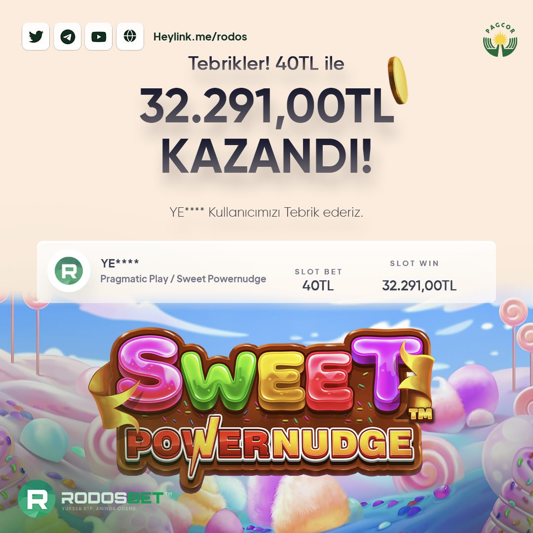 rodosbahis's tweet photo. 🎁 Şansınızı Rodosbet'te deneyin, kazanan siz olun!

🎉 40 TL ile 32.291 TL kazanan kullanıcımızı tebrik ederiz!

✅ Telegram adresimiz:
🔗 https://t.co/GAPGcb7ewB

⚠️ 7/24 güncel website adresimiz:
https://t.co/1Ux2xGKpv3 https://t.co/M7AsnKSHBh