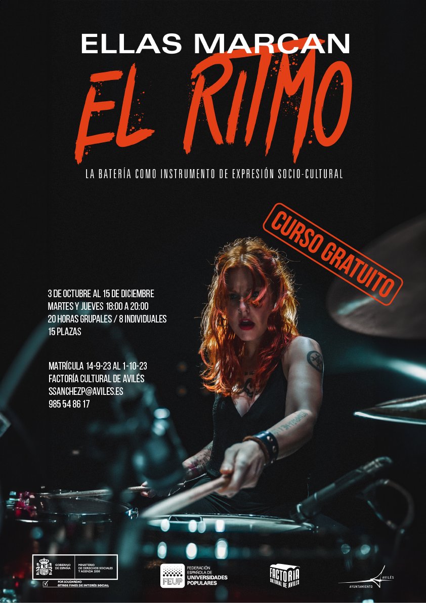 ¿Te gusta la batería? Tenemos un nuevo curso para ti.
Del 3 de octubre al 15 de diciembre
Martes y jueves de 18:00 a 20:00
15 plazas

Matrícula del 14 de septiembre al 1 de octubre 

#curso #gratuito #batería #FEUP