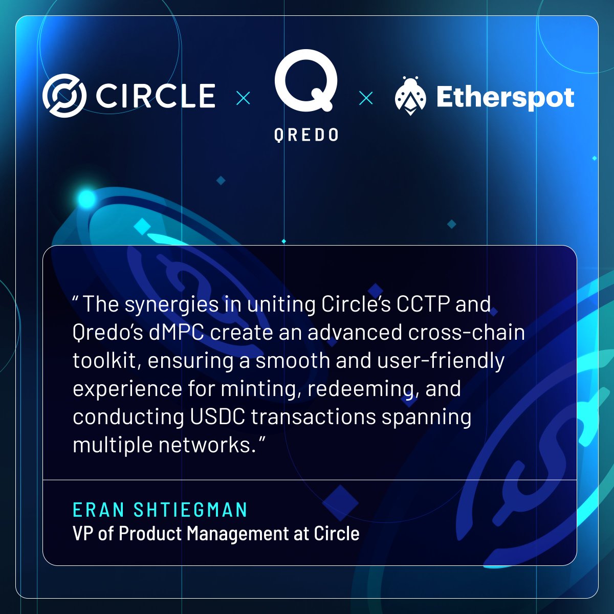 OpenCustody's tweet photo. This month, @Qredonetwork announced a new partnership.🤝With @Etherspot Account Abstractions SDK, @Circle Cross-Chain Transfer Protocol and powered by Qredo’s QSign Paymaster. 
👉Read more: https://t.co/BulNlTTcHZ
👉Join the priority access list: https://t.co/IxKslMl8bR https://t.co/VAmUot5RrZ
