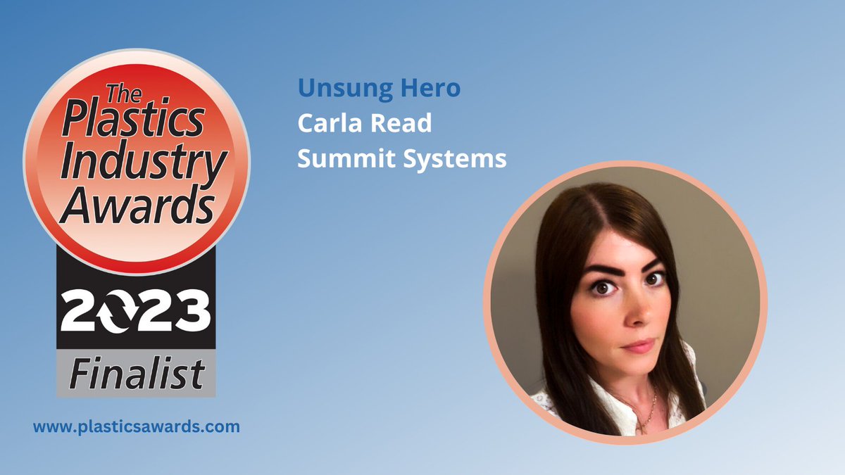 Congratulations to Carla Read of Summit Systems who has been nominated for the Unsung Hero Award in the Plastics Industry Awards 2023 ow.ly/zzNr50PK0tX #PIA2023 @SummitSystems