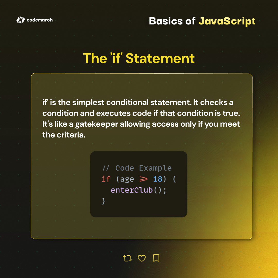 Javascript Conditional Statements: - Thread from codemarch @codemarch ...