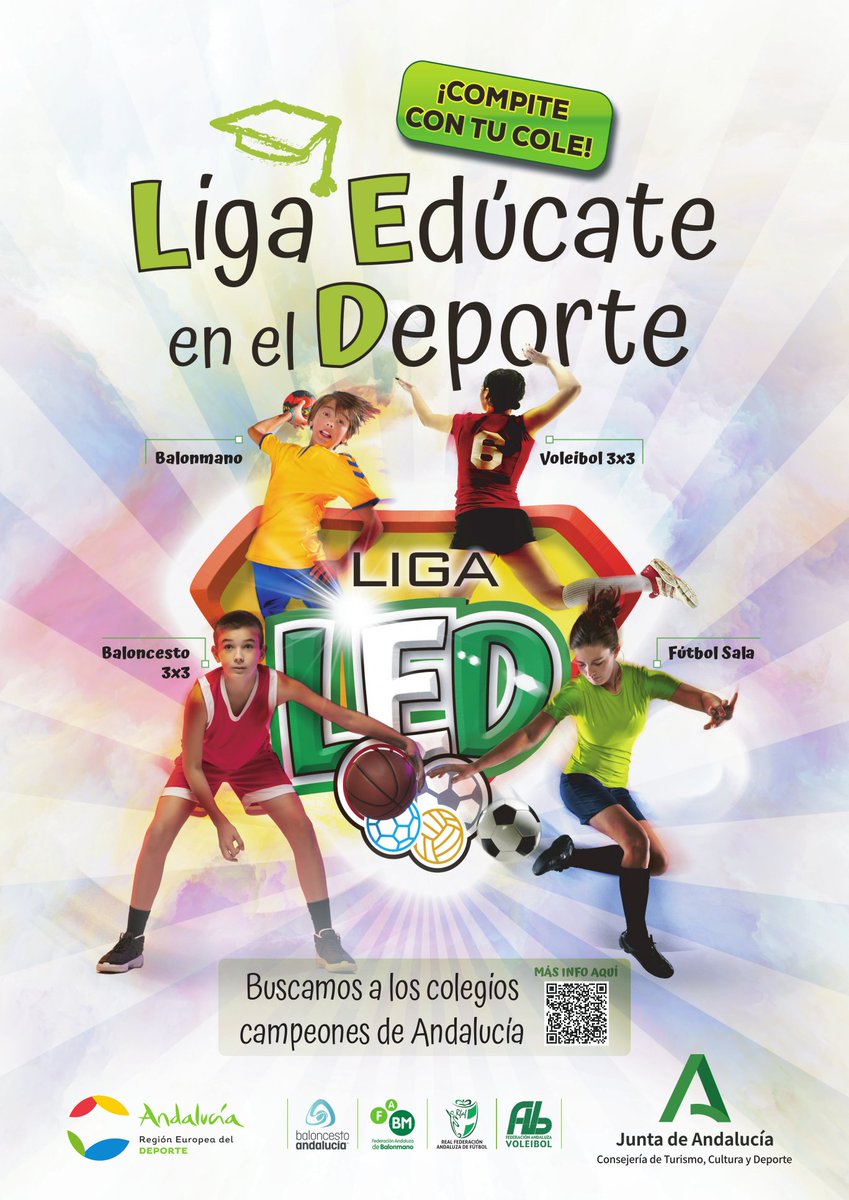 📢 Vuelve la Liga LED ‼️

🏫 Fomento de la práctica del #futsal y #futsalfem, así como de hábitos saludables y valores deportivos

📆 La fase provincial arranca el 21 de enero

📝 Inscripción abierta del 25 de septiembre al 15 de noviembre

¡Compite con tu cole!

ℹ️