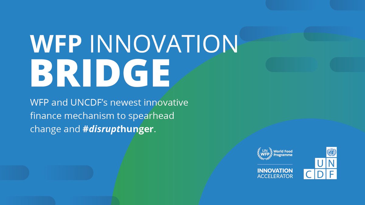 Thanks to <a href="/UNCDF/">UN Capital Development Fund</a> for their partnership in pioneering WFP BRIDGE, a catalytic funding facility, with us. 🌉

<a href="/WFP/">World Food Programme</a> 's expertise in global food systems and UNCDF’s strong investment instruments make this a great partnership to #disrupthunger.

Get involved: bit.ly/WFP-BRIDGE